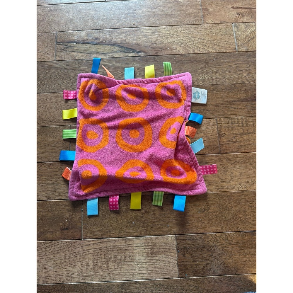 Taggies Orange Pink  Security Blanket Lovey Swirl